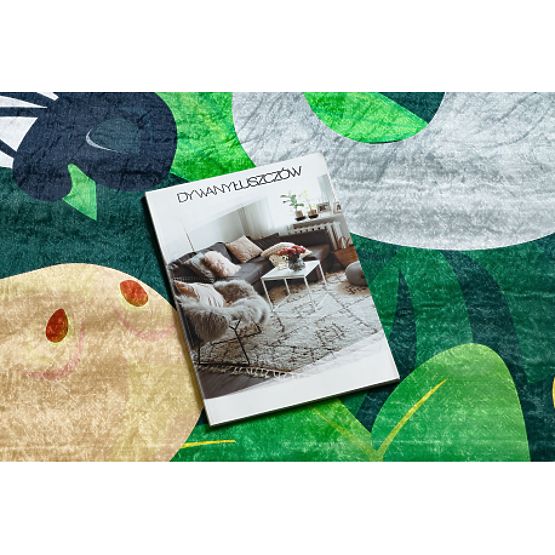 BAMBINO 2705 umývací koberec Zvieratá, Afrika pre deti protišmykový - zelená / hnedá