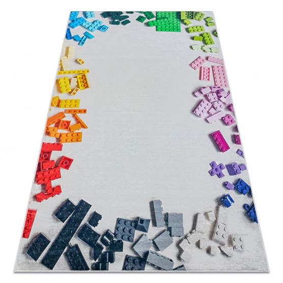 BAMBINO 38480 umývací koberec Stavebnica pre deti protišmyk - sivá / žltá