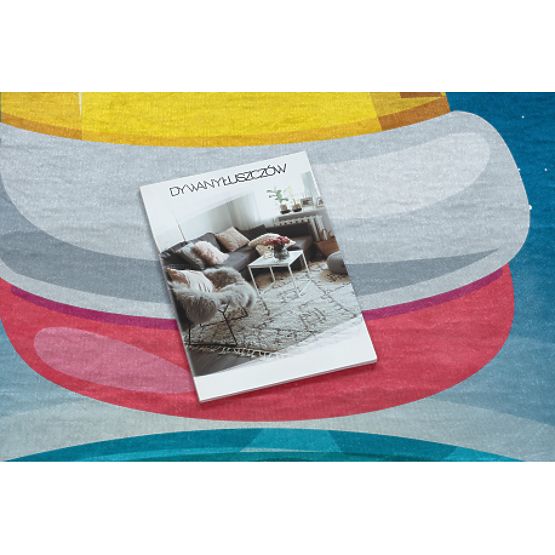 BAMBINO 42810 umývací koberec Raketa, planéty pre deti protišmykový - modrý / hnedá