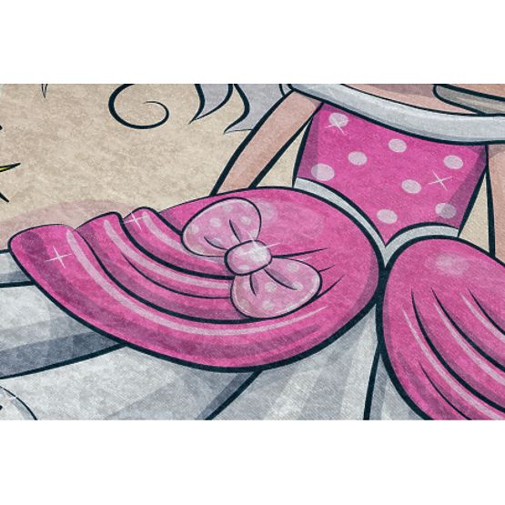 BAMBINO 43020 umývací koberec Princezná, hviezdy pre deti protišmyk - krémová / ružová