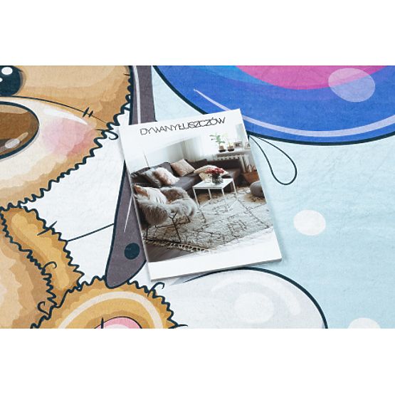 BAMBINO 43030 umývací koberec Medvedík, pilot pre deti protišmykový - modrý / hnedá