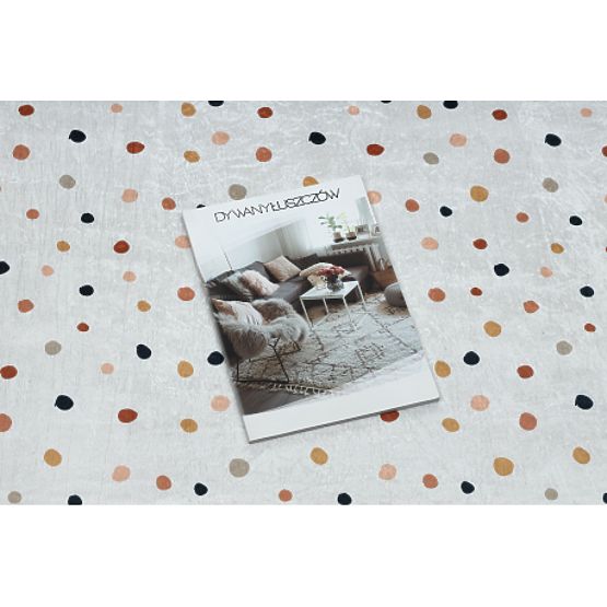 BAMBINO 47890 umývací koberec Bodky pre deti protišmykový - biela / hnedá