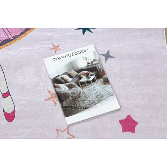 BAMBINO 48060 umývací koberec Princezná, hviezdy pre deti protišmykový - ružový