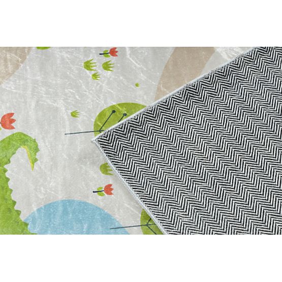 BAMBINO 50230 umývací koberec Zoologická záhrada, ulica pre deti protišmyk - béžový / zelený