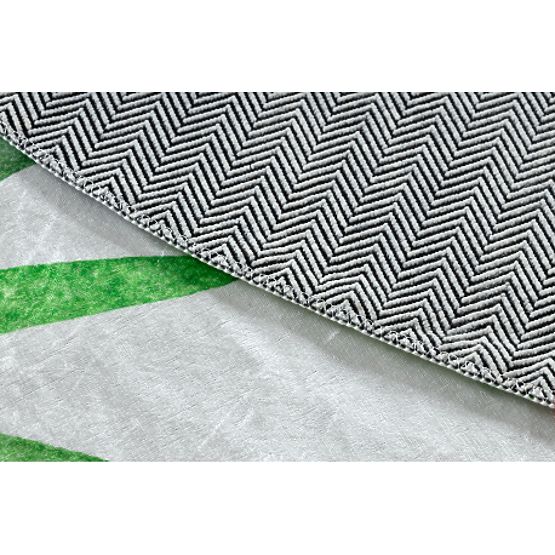 BAMBINO 54090 okrúhly umývací koberec Zvieratá, Afrika pre deti protišmyk - biela / zelená