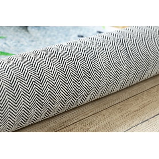 BAMBINO 54090 okrúhly umývací koberec Zvieratá, Afrika pre deti protišmyk - biela / zelená