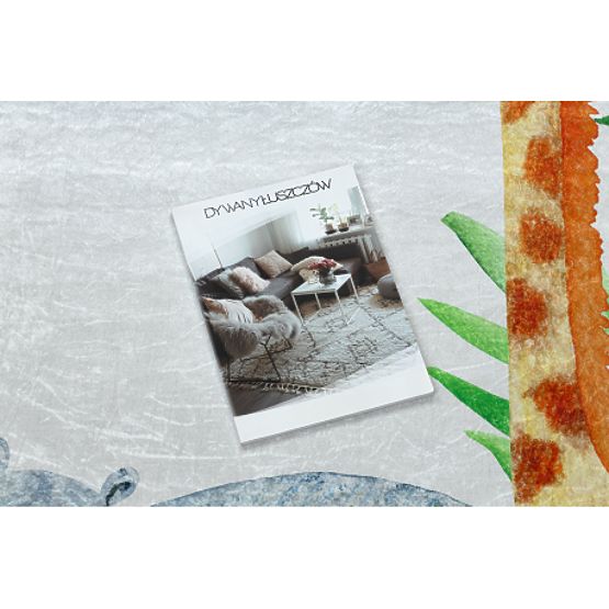 BAMBINO 54090 umývací koberec Zvieratá, Afrika pre deti protišmyk - biela / zelená