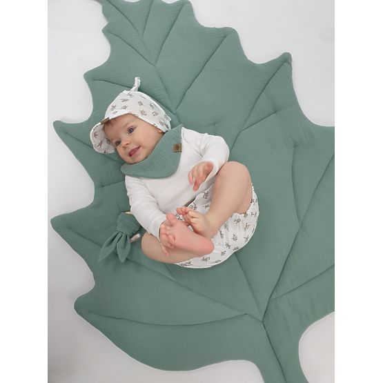 Bavlnená hracia podložka List - zelená