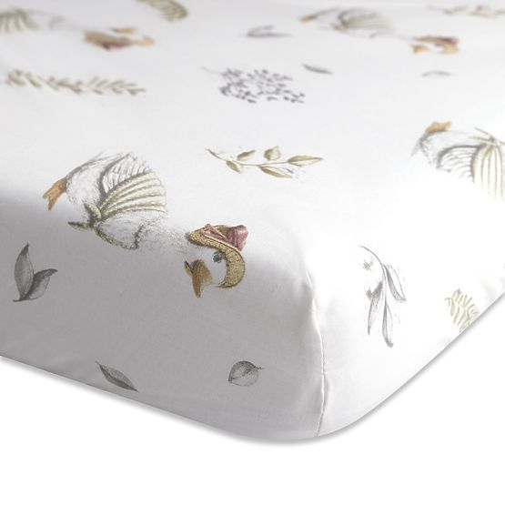 Bavlnená plachta s gumou - Husičky (120x60 cm)