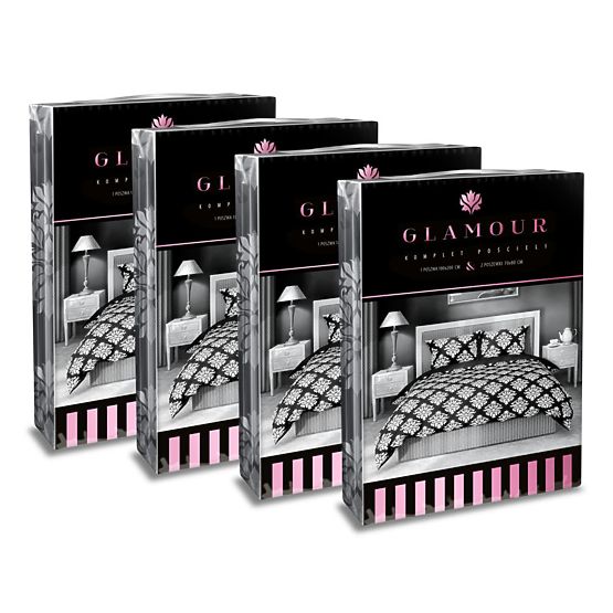 Bavlnené obliečky Glamour čiernobiele 140x200cm + 70x90cm