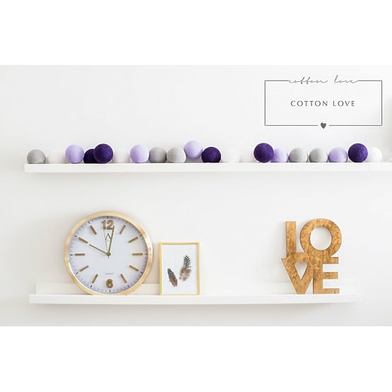 Bavlnené svietiace LED guličky Cotton Balls - fialové