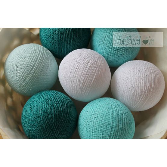 Bavlnené svietiace LED guličky Cotton Balls - fresh love