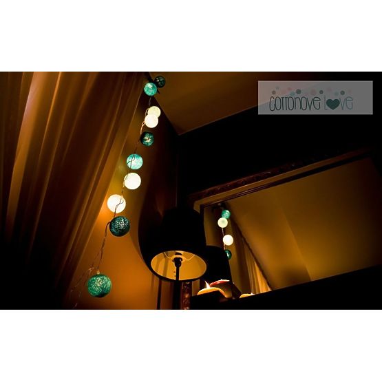 Bavlnené svietiace LED guličky Cotton Balls - fresh love