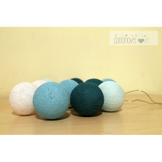 Bavlnené svietiace LED guličky Cotton Balls - fresh love
