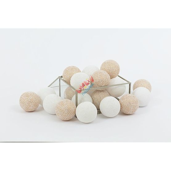 Bavlnené svietiace LED guličky Cotton Balls - zlaté