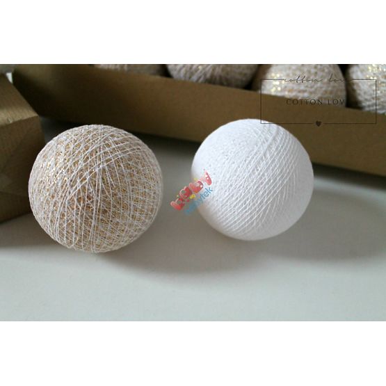 Bavlnené svietiace LED guličky Cotton Balls - zlaté