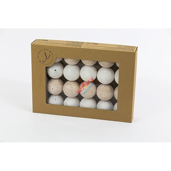 Bavlnené svietiace LED guličky Cotton Balls - zlaté