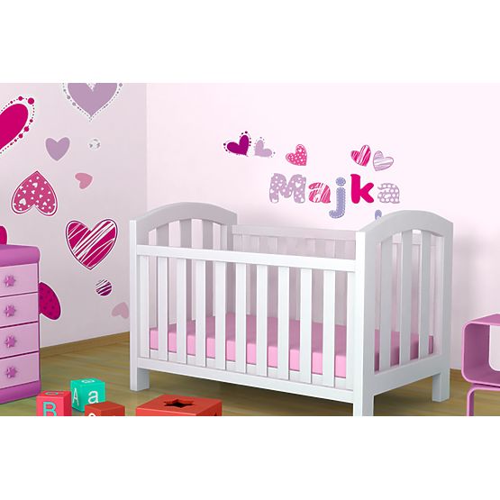 BAZAR Dekorácia na stenu Písmenká - Srdiečka KAROLÍNKA