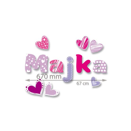 BAZAR Dekorácia na stenu Písmenká - Srdiečka KAROLÍNKA