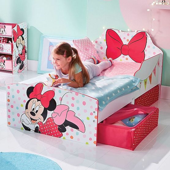 Bazar - Detská posteľ Minnie Mouse s úložným priestorom