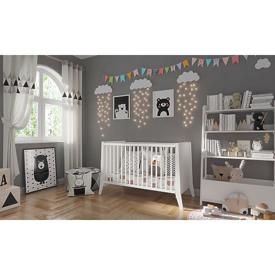 Bazar - Detská postieľka Cosmo 120x60 - biela