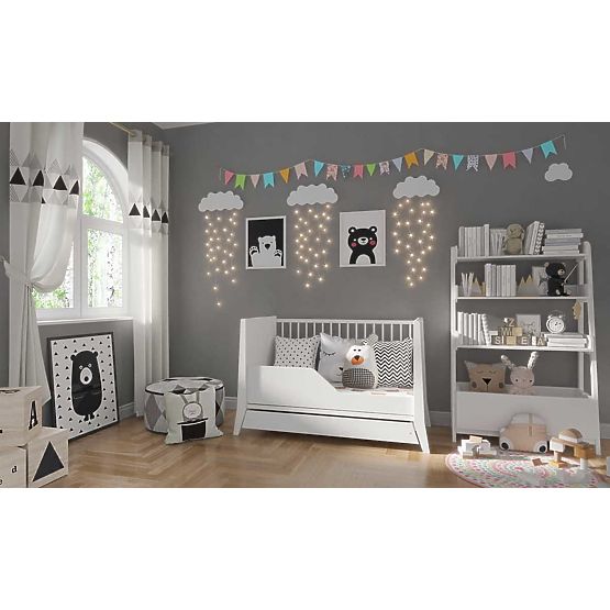 Bazar - Detská postieľka Cosmo 120x60 - biela