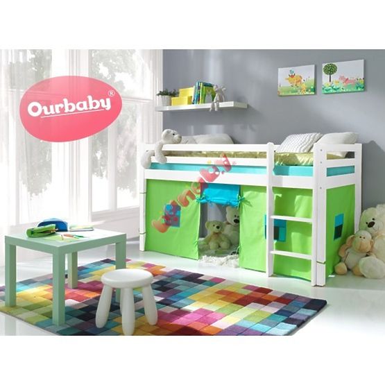 BAZAR - Detská vyvýšená posteľ Ourbaby Modo - biela