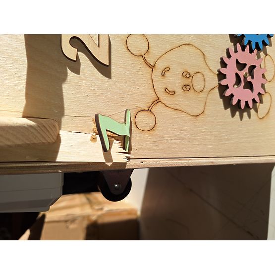 Bazar - Drevený Montessori Activity taburet - prírodný / sivý