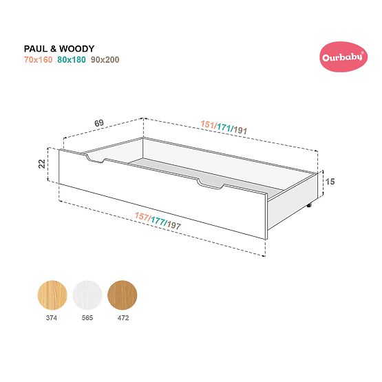 Bazar - Šuplík Paul - prírodný