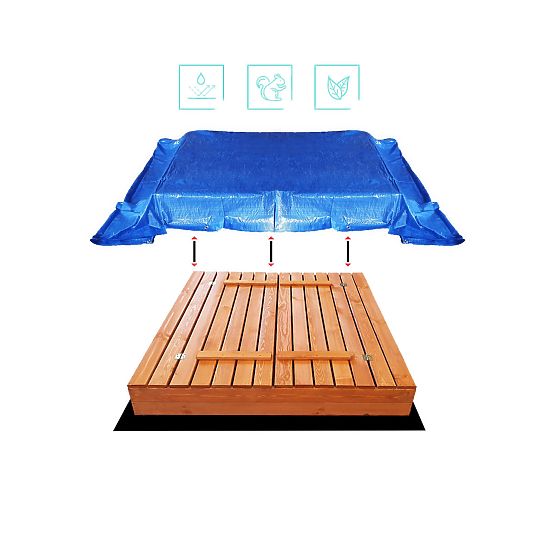 Bazar - Uzavierateľné pieskovisko s lavičkami 140 x 140 - impregnované