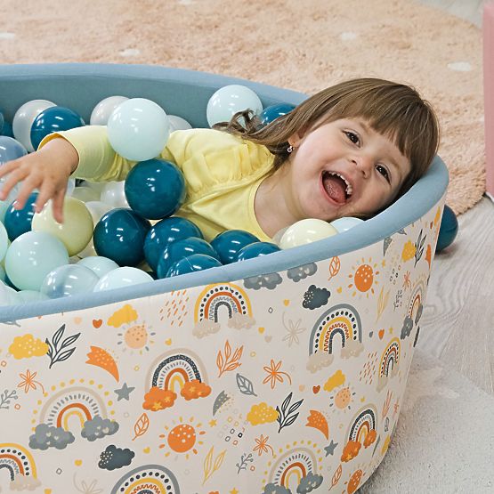 Suchý bazén s loptičkami Dúha + 200 loptičiek