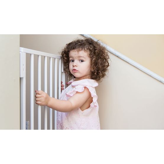 Bezpečnostná zábrana 74-105 cm na schody a dvere oceľové prídavné panely biela ECOTOYS