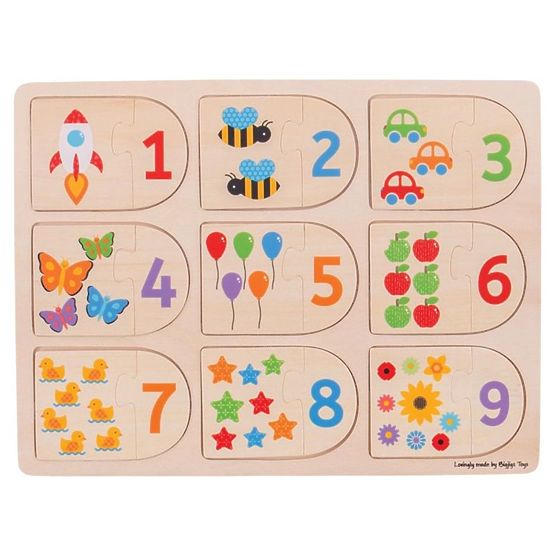 Bigjigs puzzle - počítanie a tvary