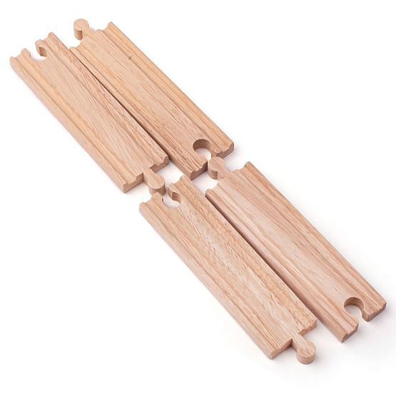 Bigjigs Rail Dlhé rovné koľaje 21 cm 4 ks