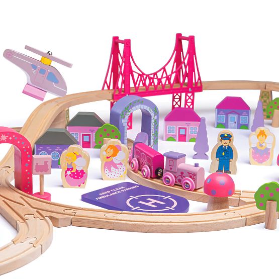 Bigjigs Rail Drevená veľká vláčikodráha princeznej