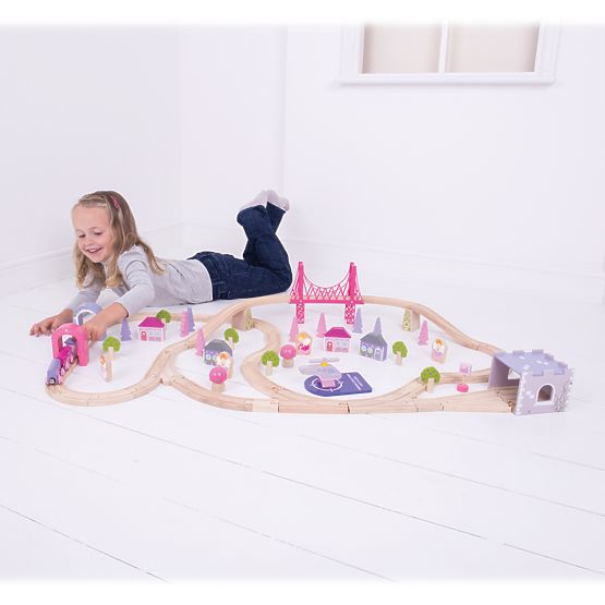 Bigjigs Rail Drevená veľká vláčikodráha princeznej