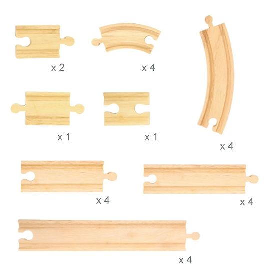 Bigjigs Rail Drevené koľaje set 24 dielov