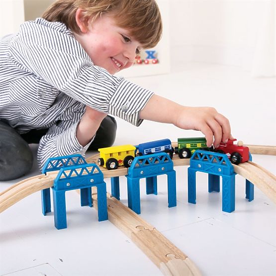 Bigjigs Rail Drevené koľaje set mostnej konštrukcie