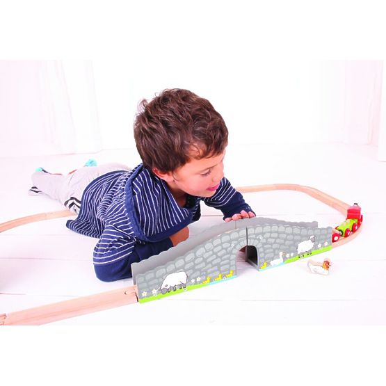 Bigjigs Rail Farma most s tunelom