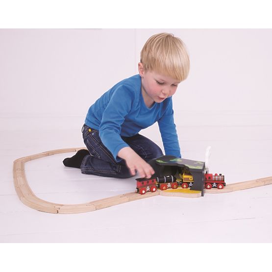 Bigjigs Rail Tunel s výhybkou jaskyne lebka