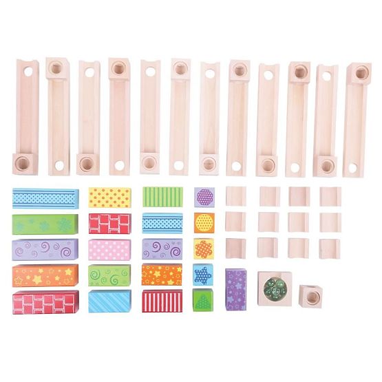 Bigjigs Toys Drevená guličková dráha farebná