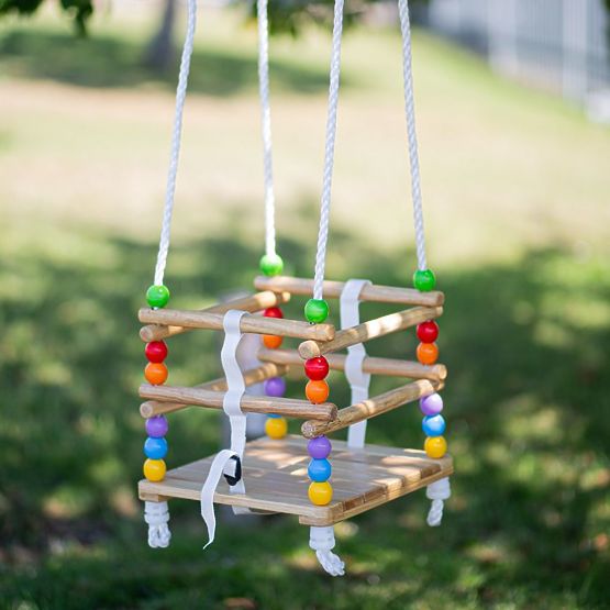 Bigjigs Toys Drevená korálková hojdačka