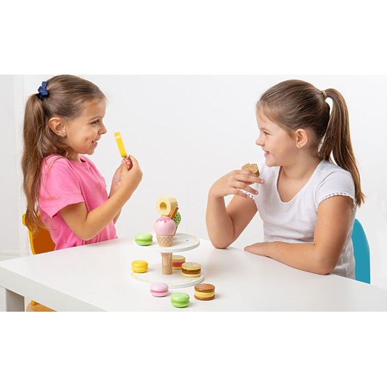 Bigjigs Toys Drevený stojan so sladkými dobrotami
