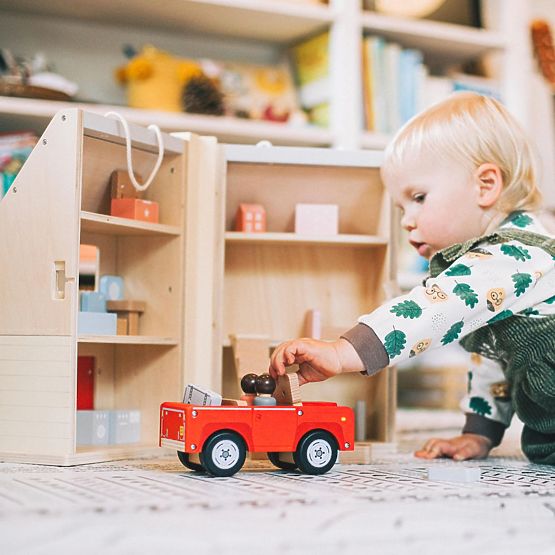 Bigjigs Toys Rozkladací domček s príslušenstvom