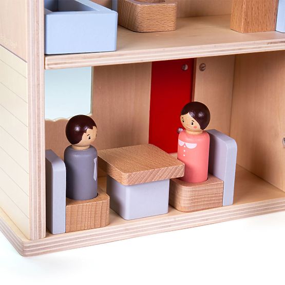 Bigjigs Toys Rozkladací domček s príslušenstvom