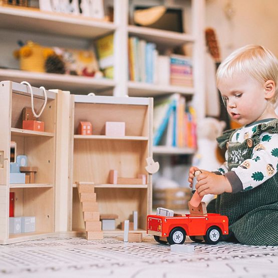 Bigjigs Toys Rozkladací domček s príslušenstvom