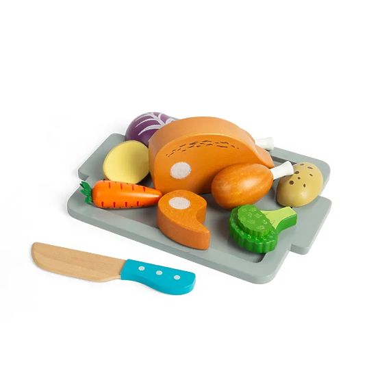 Bigjigs Toys Sada Pečené kura so zeleninou