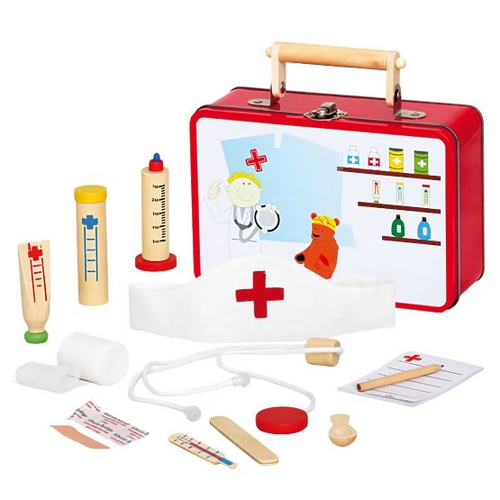 Bino Drevené hračky veterinárny kufrík