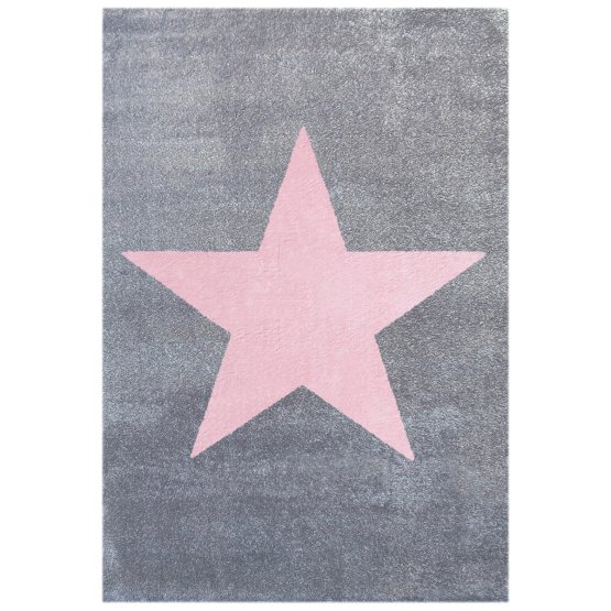 Detský koberec STAR striebro-šedo-ružový