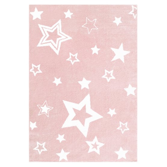 Detský koberec STARLIGHT - ružový/biely